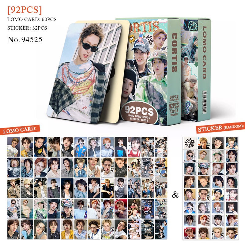 CORTIS Lomocard & Sticker Set – 92PCS (60 Lomocards + 32 Random Stickers) | Aesthetic Photo Card Collection for Fans
