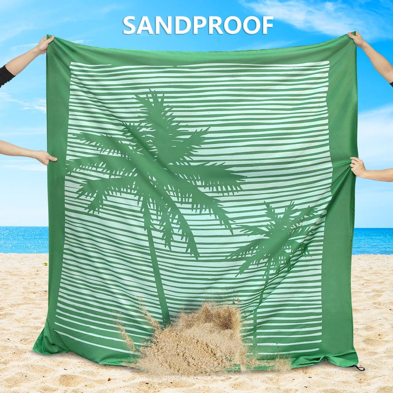 WIWIGO Beach Blanket Waterproof Sandproof Beach Mat 79" X 83"/10'x9'for 2-8 Adults Quick Drying Outdoor Picnic Mat Beach Accessories for Travel, Camping, Hiking - Image 4