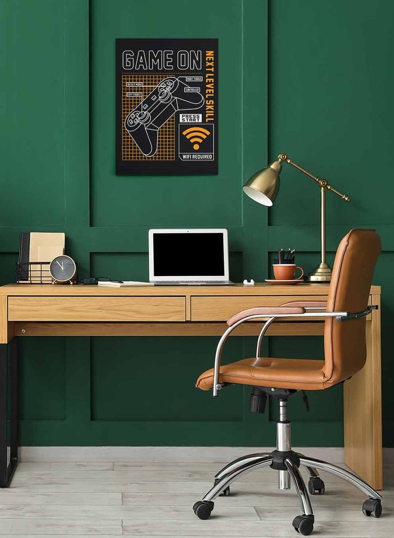 LOWHA Framed Canvas Wall Art Stretched Over Wooden Frame, Next Level Skill Gaming Painting, For Home, Living Room, Office Decor - Image 1