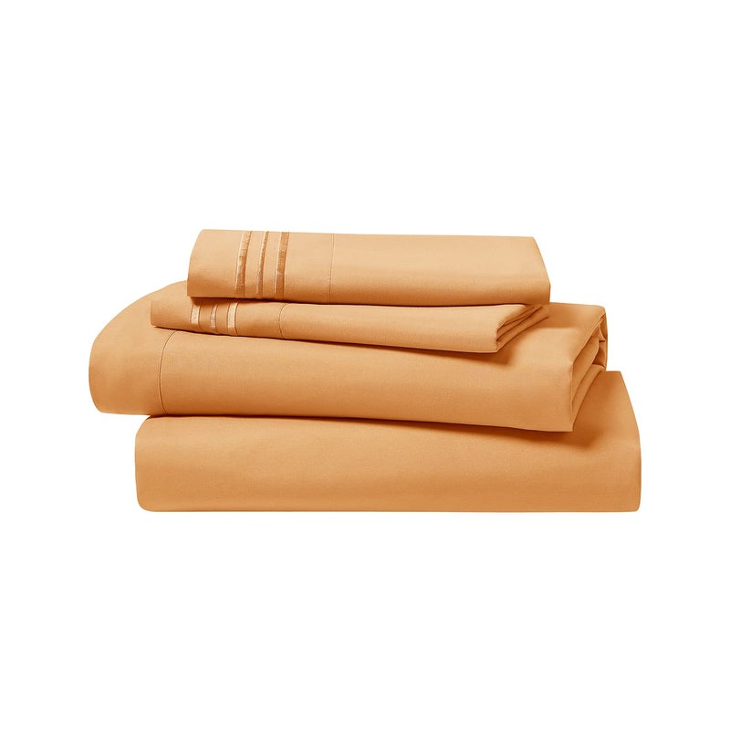 Clara Clark 1800 Premier Series 4pc Bed Sheet Set - King, Mocha Light Brown Carmel - Image 5