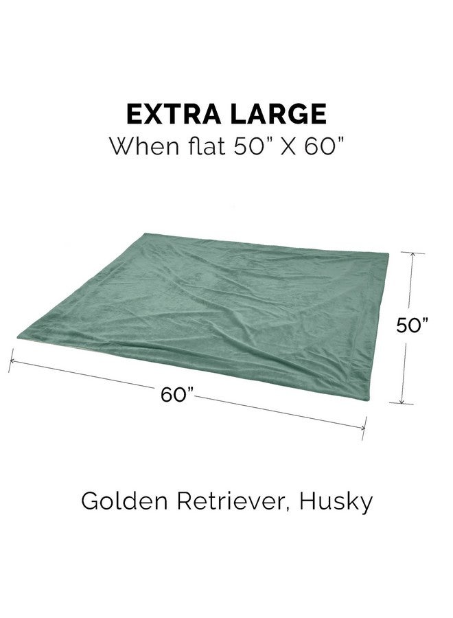 بطانية Furhaven المقاومة للماء للكلاب والقطط المنزلية، قابلة للغسل - بطانية مخملية فاخرة للكلاب بلونين - أخضر سيلادون، مقاس كبير جدًا/كبير جدًا جدًا - Image 2