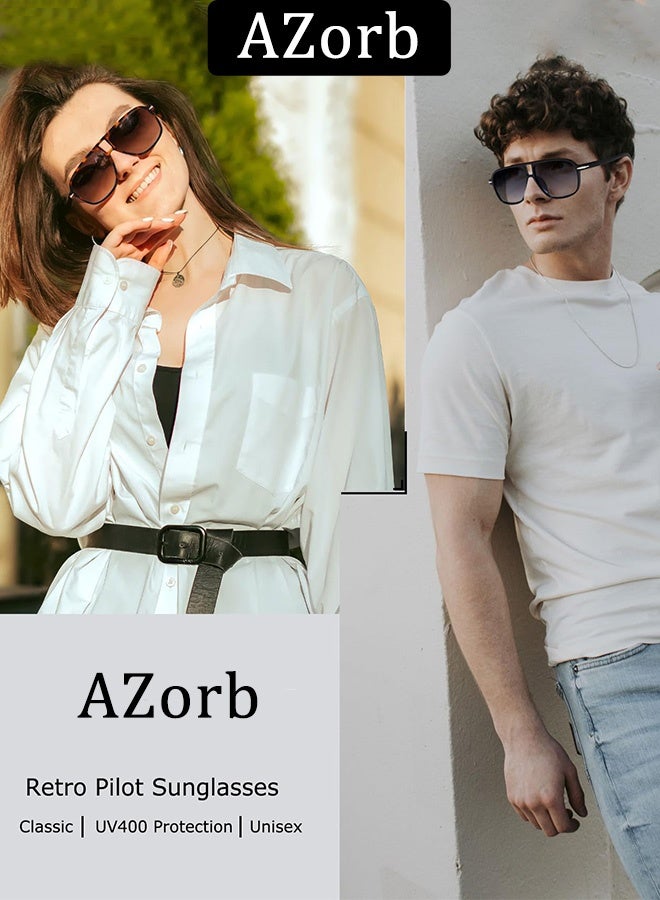 AZorb Aviator Sunglasses Men Women Retro Fashion Men's Sunglasses Square Polarized for Mens Women Sun Glasses Accessories UV400 Protection Shades - Image 5