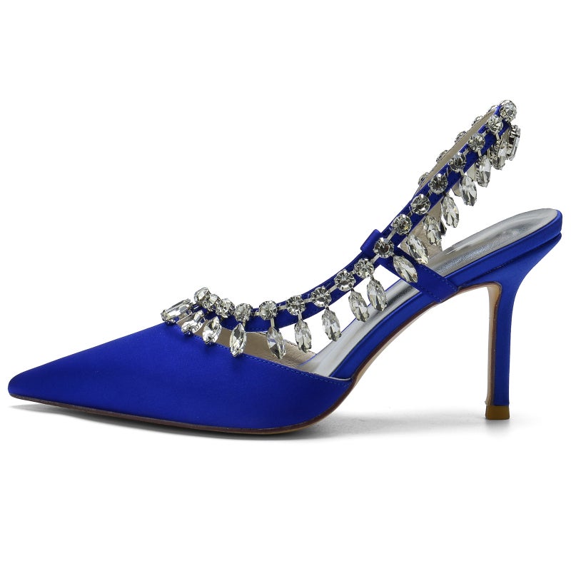 2025 High-Heeled Pointed-Toe Diamond Chain With Heavy-Duty Wedding Shoes, Bridal Shoes, Bridesmaid Shoes, Banquet Shoes 63-31 - Image 5