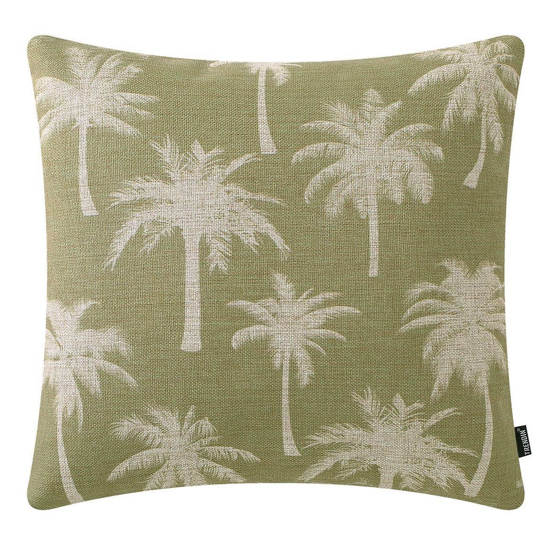 TRENDIN Palm Tree Pillow Covers Vintage Decoration Cushion Cover 18x18 Inch Square Pillowcase for Sofa Couch Bedroom Cotton Linen PL643TR