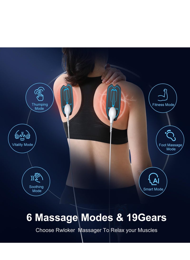 Tens Machine for Pain Relief, Back Pain Relief,  EMS Therapy Electric Massager, 6 Modes & 19 Gear Back Massagers for Pain, Neck Massager - Image 2