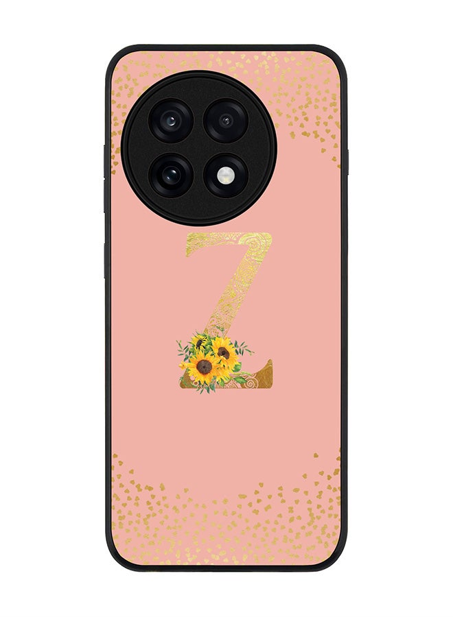 Stylizedd For OnePlus 13R / Ace 5 Pro Case,Slim fit Camera Protection, Shockproof Thin Phone cover  - Custom Floral Monogram - Z  (Rose Pink )