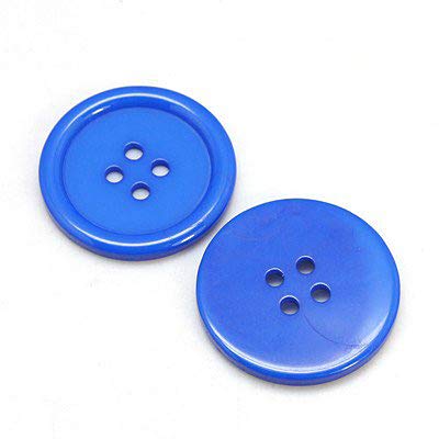 PEPPERLONELY 32PC Light Blue Flat Round 4 Holes Resin Buttons, 28x3mm(1-1/8x1/8 Inch) - Image 1