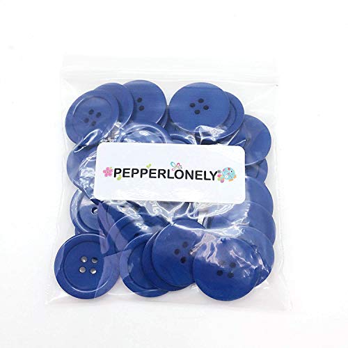 PEPPERLONELY 32PC Light Blue Flat Round 4 Holes Resin Buttons, 28x3mm(1-1/8x1/8 Inch) - Image 2