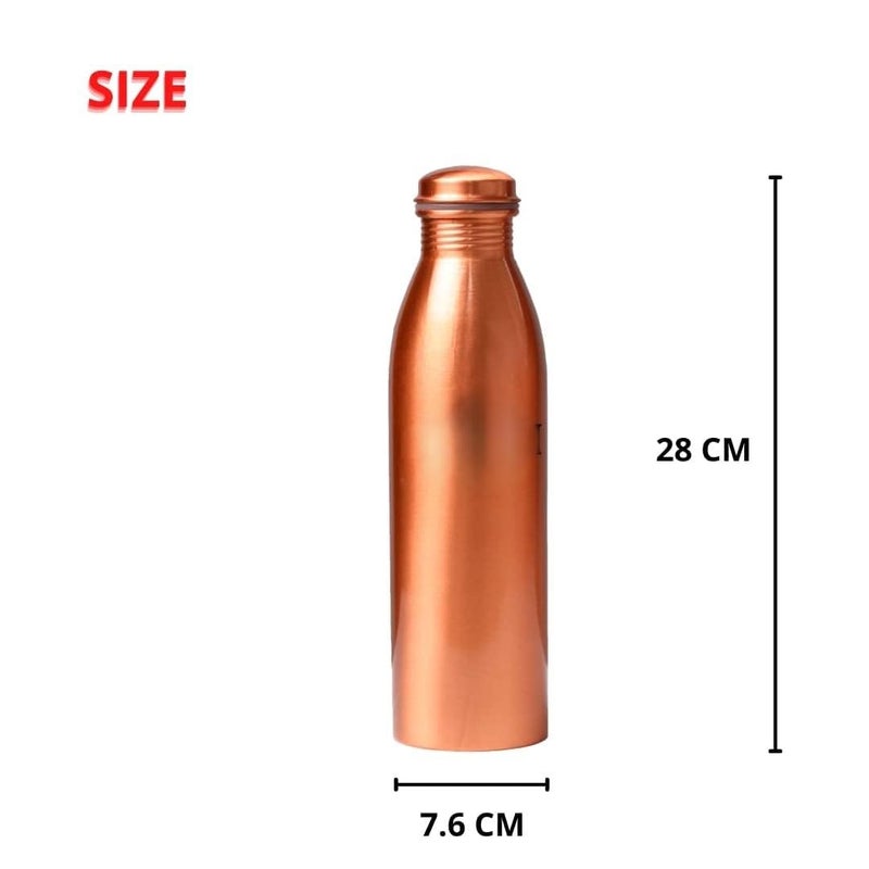 Shopsidex Store Copper Bottles 1000 ML 1L Pure Copper Water bottle With Leak Proof Easy To Take Anyplace Durable And Joint Free Water Bottle Copper - Image 2