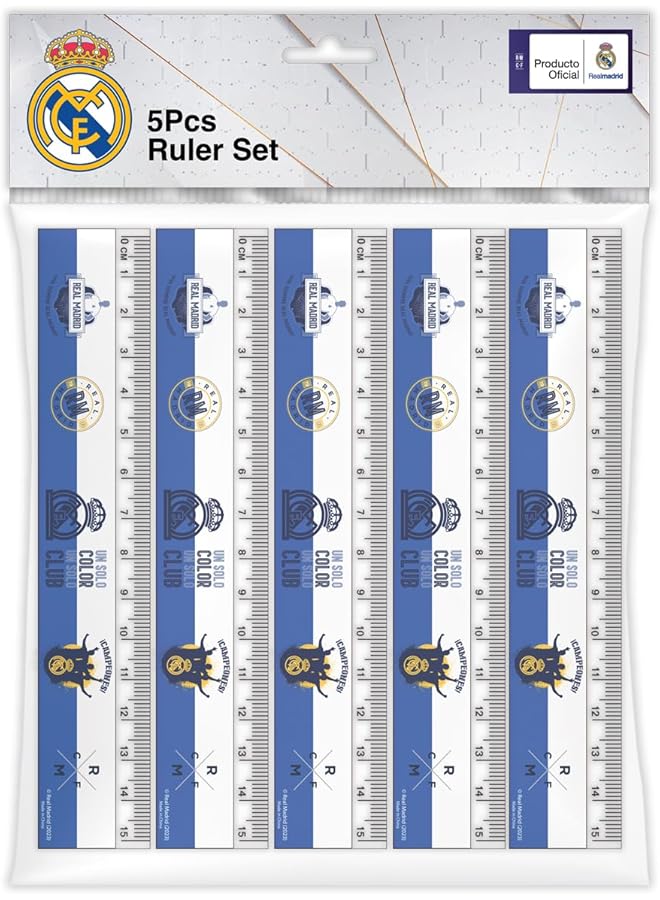 Real Madrid 15 Cm Rulers Set 5 Pieces