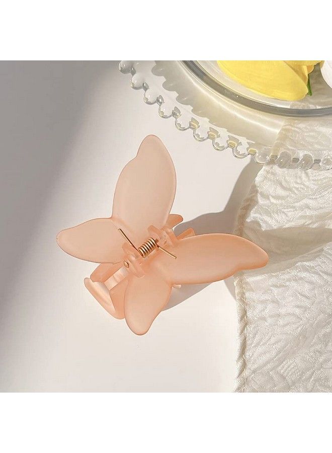 Samyak Trendy Butterfly Frosted Colors Plastic Hair Barrette Clip Claw Clutcher Jaw Clamp Hair Accessories For Women & Girls (Pack Of 4) - Image 4