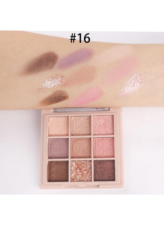 AMY'S DIARY Matte Shimmer Pink Eye Shadow Palette Makeup,Eyeshadow Long Lasting Waterproof Cruelty-Free, 9 Blendable Shades In Smooth Matte And Shimmer Finishes With Gorgeous Pearls For Girls (16#)  - Image 4