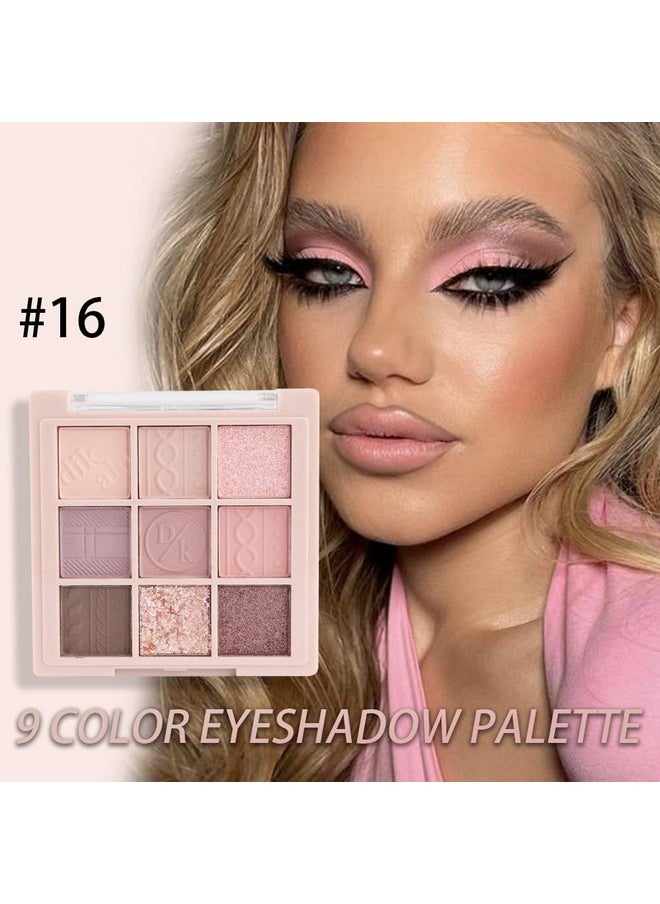 AMY'S DIARY Matte Shimmer Pink Eye Shadow Palette Makeup,Eyeshadow Long Lasting Waterproof Cruelty-Free, 9 Blendable Shades In Smooth Matte And Shimmer Finishes With Gorgeous Pearls For Girls (16#)  - Image 3
