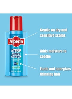 Alpecin Hybrid Caffeine Shampoo for Men with Dry, Itchy, Sensitive Scalps Moisturizes Thinning Hair Natural Hair Growth, 8.45 fl. oz.  - Image 4