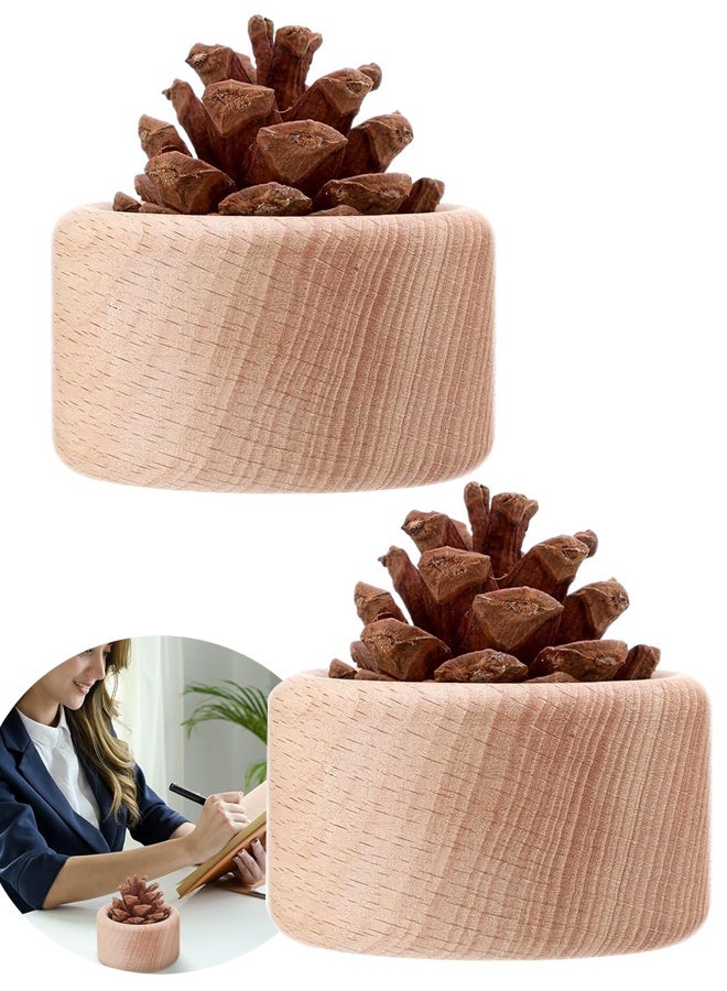 2 قطعة الناشر السلبي لسيارة الخشب كومة الخشب زيت طبيعي الناشر جولة المنزل مكتب غرفة نوم الديكور - Image 1