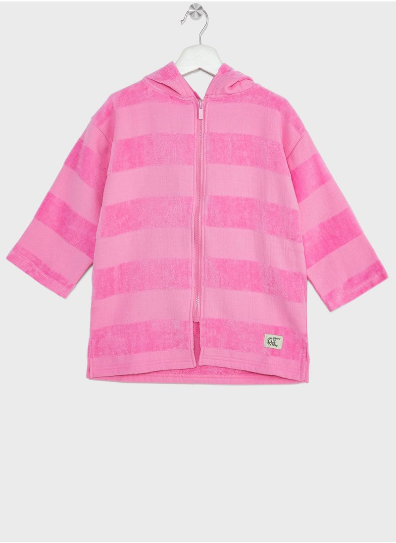 Stripes Kids Zip Thru Hooded Towel - pzsku/Z16687958DCAC259E280DZ/45/_/1698973806/6ff2e162-efa6-43d8-84b9-4b977b60b150