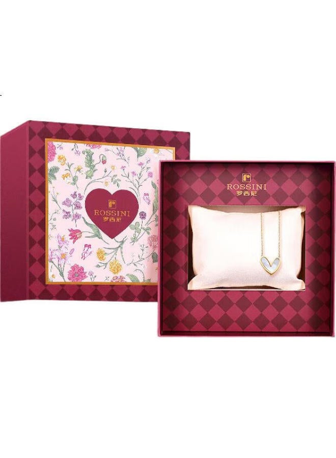 ROSSINI Women'S Watch, Birthday Gift, Heart-Shaped Skeleton Mechanical Watch, Mother-Of White Dial, Ceramic Steel Strap, 518868 - Image 2