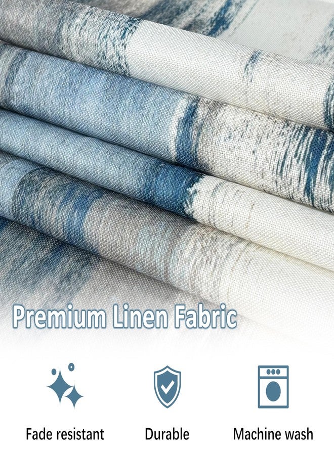 AILUER White and Gray Table Runner and Placemats Set of 6 Farmhouse Washable Linen Place Mats Rustic Abstract Art Table Decor for Kitchen Dining Coffee Outdoor Party (White and Gray, 13"x71"+12"x18") - Image 3