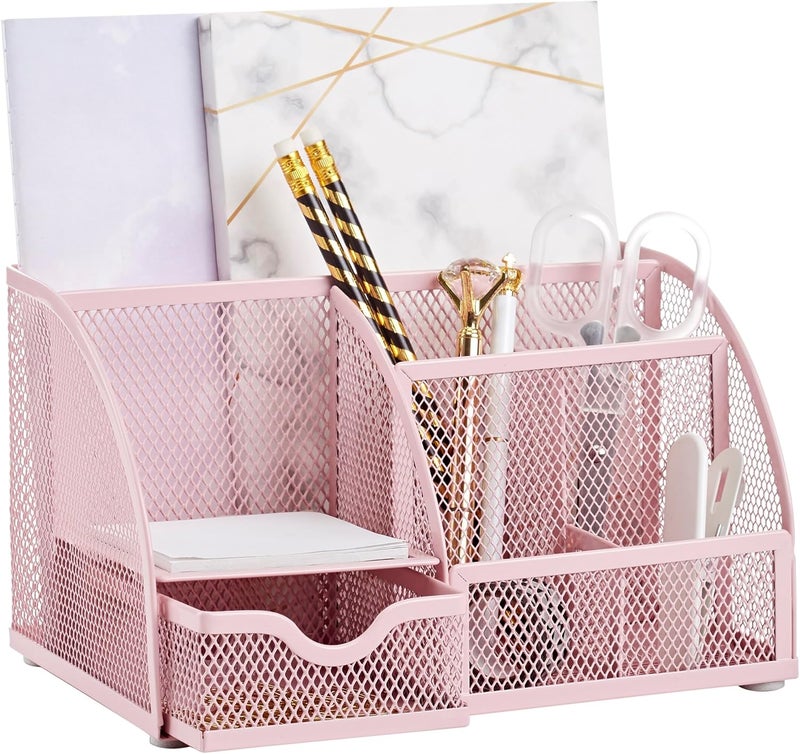 Exerz Desk Organizer/Desk Storage Organizer/Stationery Organizer/Tidy Desk/Pen Unscrambler/Letter Holder/Multifunctional/Desk Pen Holder/Pen Holder(Light Pink) - Image 3