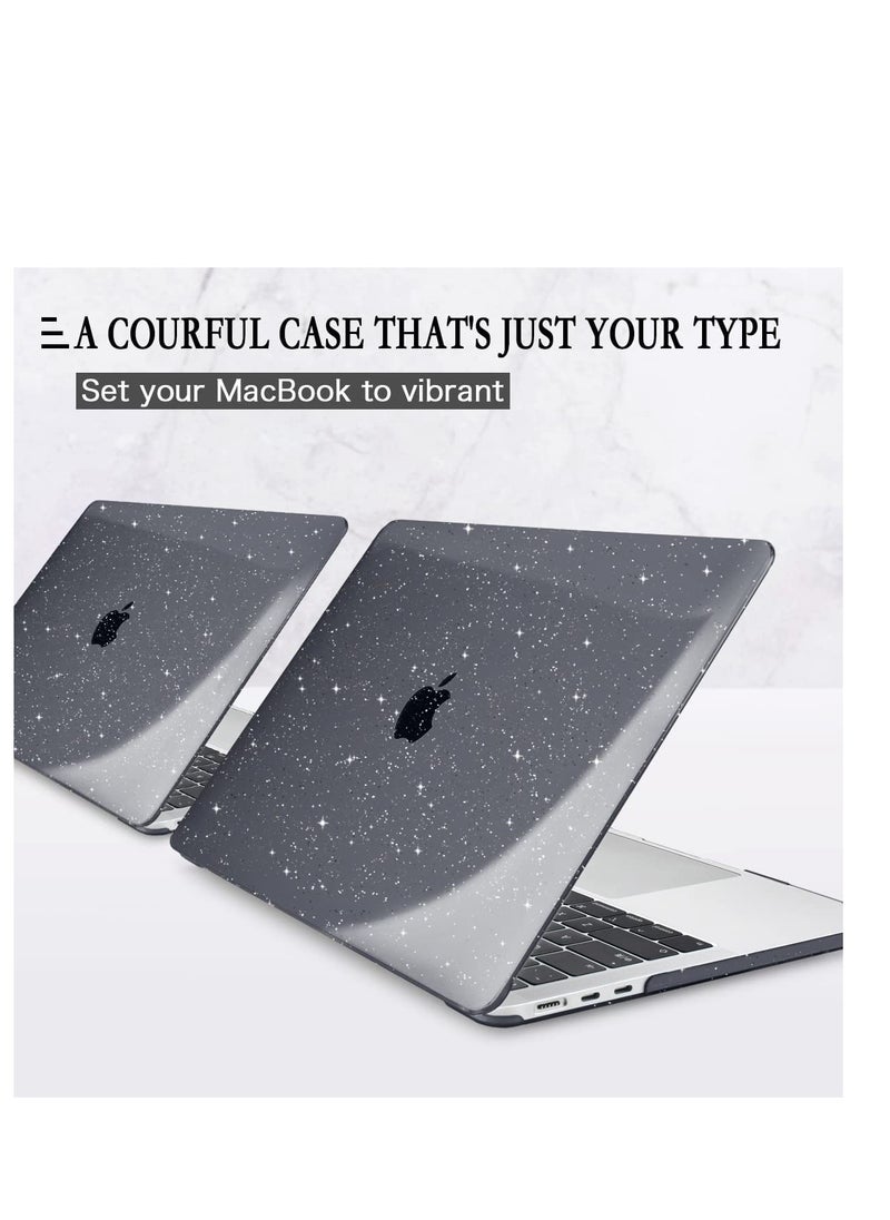 Generic - 3 in 1 Hard Case Compatible with MacBook Air 15 inch 2025 M4 Chip A3241/2024 M3 Chip A3114 /2023 M2 Chip A2941 with Touch ID Retina Display, Glitter Laptop Plastic Hard Shell Case + Keyboard Cover + Screen ,Blac - Image 1