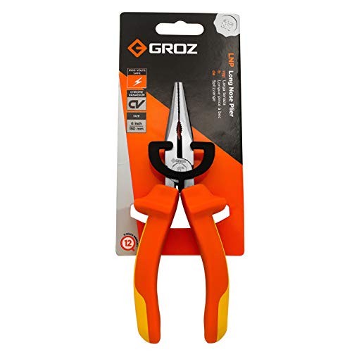 Groz 6 inch Long Nose Plier | VDE Compliant | Chrome Vanadium | Shock-proof | Anti-Slip Grip | Versatile | Best for Cutting & Gripping Wires | LNP/CV/6 - Image 5