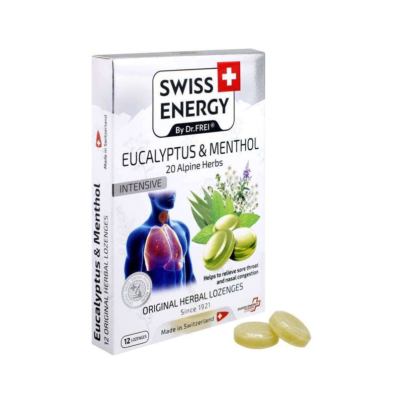 Swiss Energy Lozenges Eucalyptus and Menthol 12S - Image 1