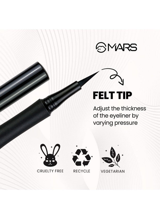 Mars MARS Smudge Proof Liquid Pen Eyeliner with Ultra Fine Tip | Matte Finish & Waterproof (1.5g) (Jet Black) - Image 3
