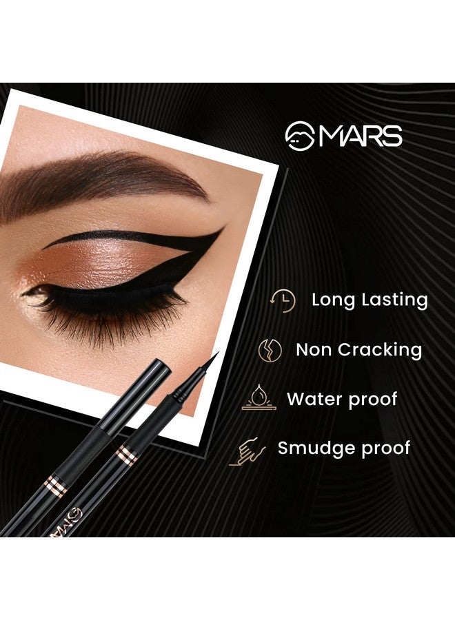 Mars MARS Smudge Proof Liquid Pen Eyeliner with Ultra Fine Tip | Matte Finish & Waterproof (1.5g) (Jet Black) - Image 2