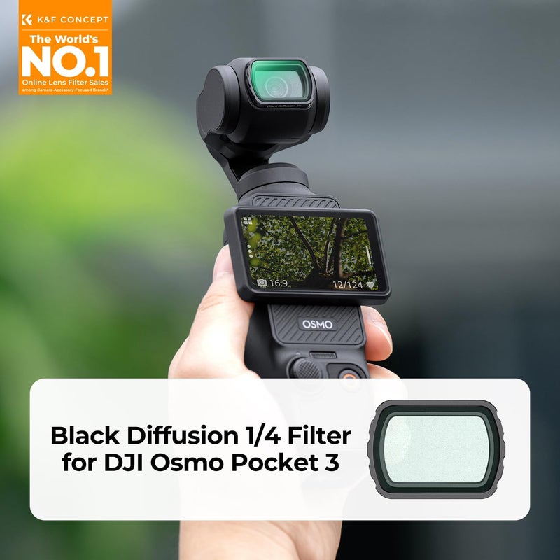 K&F Concept Magnetic Black Diffusion 1/4 Filter for DJI Osmo Pocket 3, Creative Mist Cinematic Effect Filters for Osmo Pocket 3 Creator Combo - Image 2