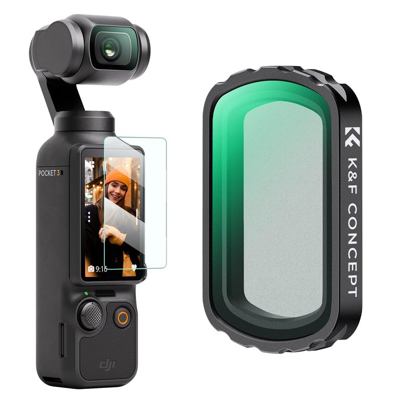 K&F Concept Magnetic Black Diffusion 1/4 Filter for DJI Osmo Pocket 3, Creative Mist Cinematic Effect Filters for Osmo Pocket 3 Creator Combo - Image 1