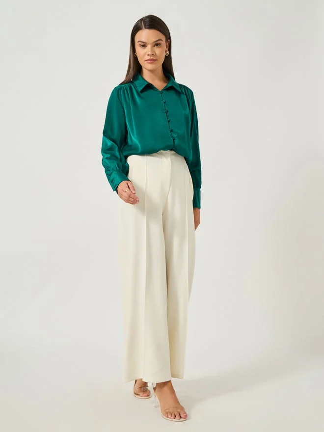 Styli Styli Balloon Sleeve Buttoned Down Blouse