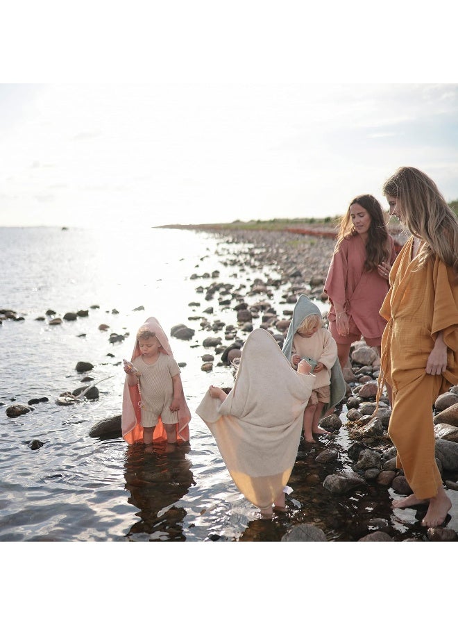 mushie Baby Hooded Towel | Organic Cotton (Fall Yellow) - Image 3