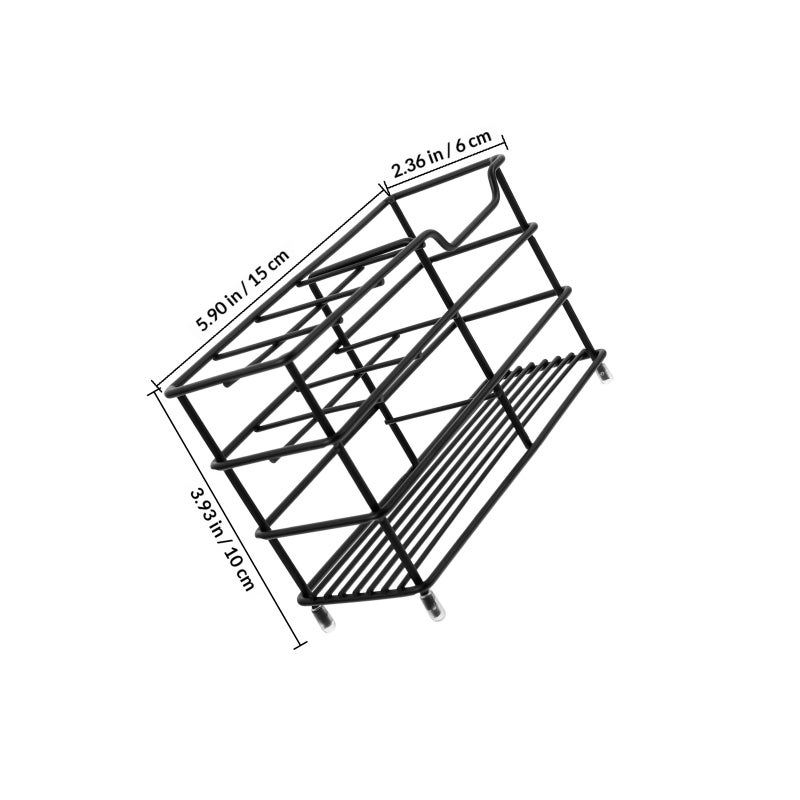 Modern Bathroom Organizer, Stainless Steel Toothbrush and Toothpaste Holder with 6 Grids - Image 2