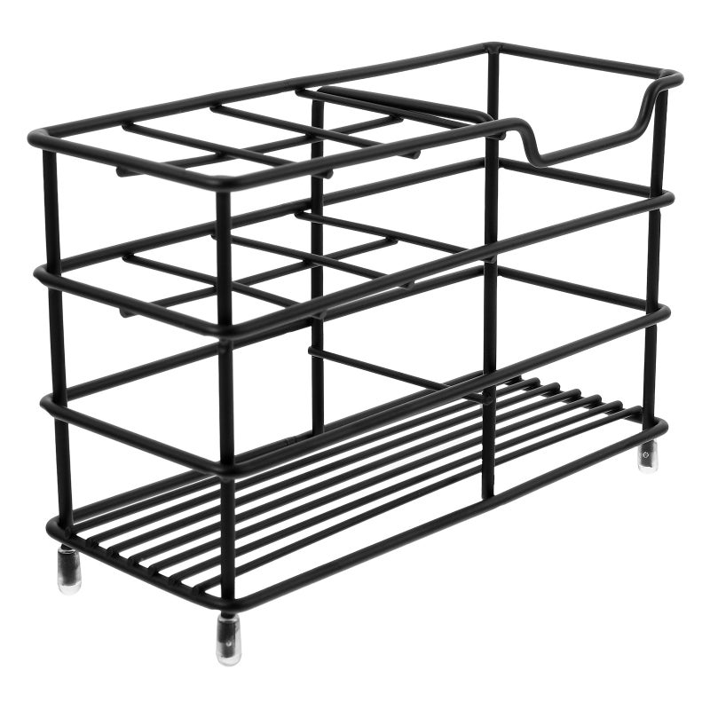 Modern Bathroom Organizer, Stainless Steel Toothbrush and Toothpaste Holder with 6 Grids - Image 1