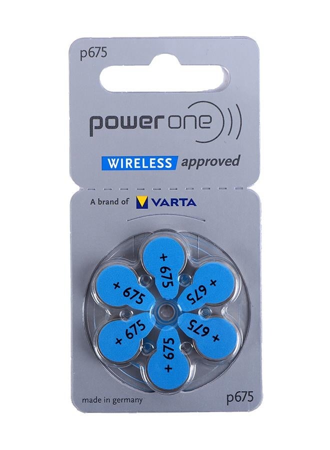 بطاريات سماعات طبية مقاس 675 (P675) – عبوة 6 قطع – Wireless Approved – صناعة ألمانية