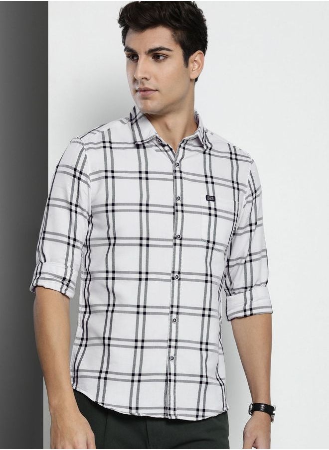 The Indian Garage Co Men Regular Fit Checkered Full Sleeves Cutaway Collar Casual Shirt  - Image 1
