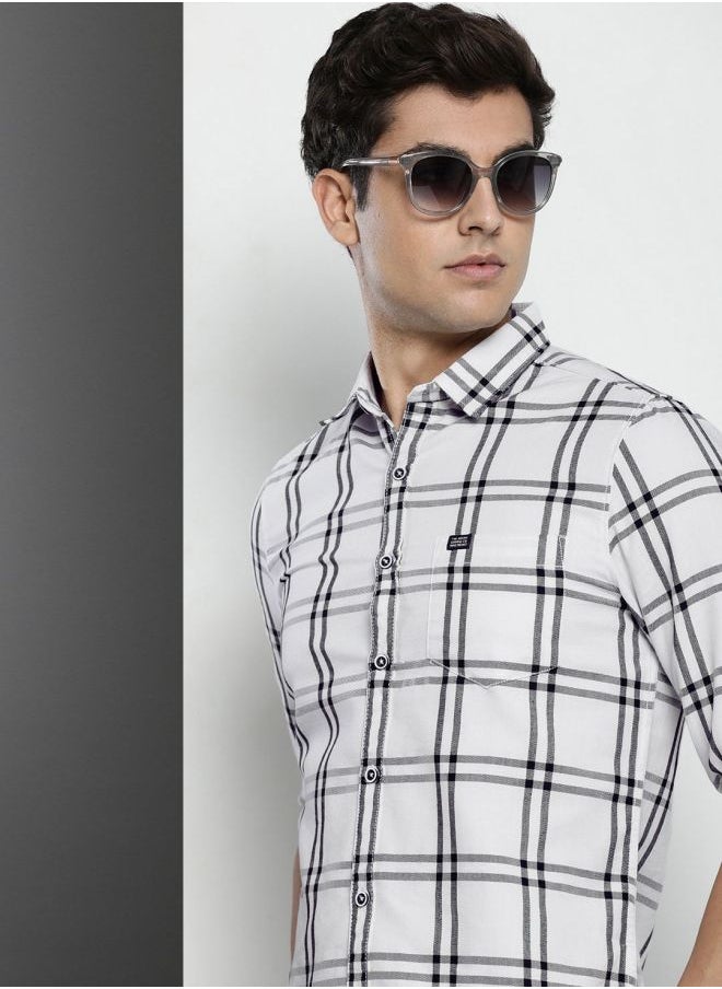 The Indian Garage Co Men Regular Fit Checkered Full Sleeves Cutaway Collar Casual Shirt  - Image 3