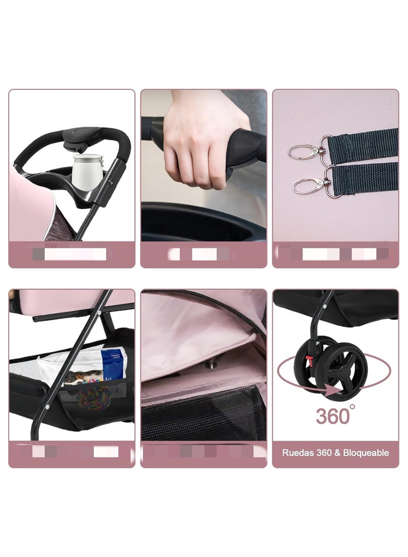 Pet Stroller for Cats/Dogs,Separable Dog Strollers for Small Medium Dogs Within 20kg,Pet Gear No-Zip Dog Prams Pushchairs - Image 3