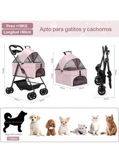 Pet Stroller for Cats/Dogs,Separable Dog Strollers for Small Medium Dogs Within 20kg,Pet Gear No-Zip Dog Prams Pushchairs - pzsku/Z1668C72B1D40EFF963EFZ/45/_/1739770147/ad7dec7d-e2fd-4f92-838d-819c69605baa