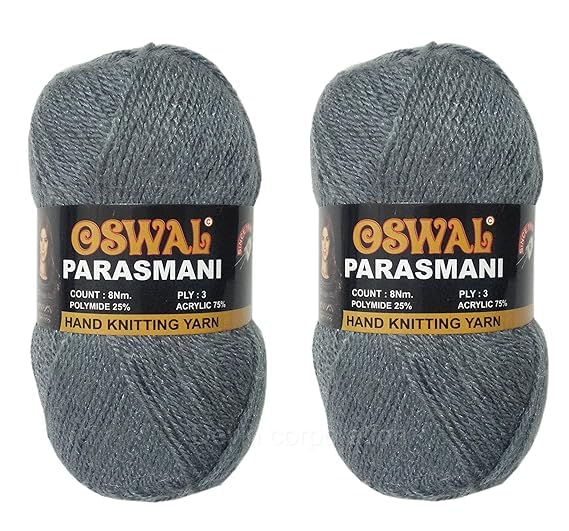 DUVANSHI DUVANSHI OSWAL PARASMANI Hand Knitting Yarn Wool Beautiful Shade WoolUun Wool for Woolen Sweater Cap HandGloves etc Grey Color Each Ball 100 gm Shade OP6200 Pack of 2 - Image 2