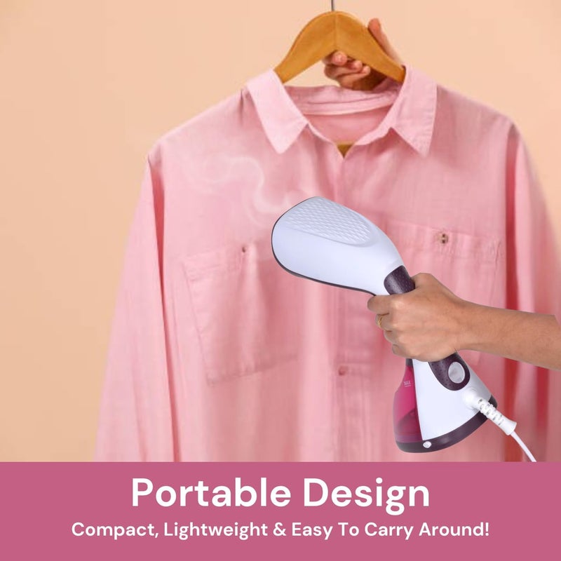 DOMEA Handheld Garment Steamer, 1400W Portable Steamer for Clothes, Fast Heat-Up With 20g/min Steam Output, 220ML Detachable Water Tank, Lightweight Travel Steamer for Fabrics, Curtains & Upholstery - Image 3