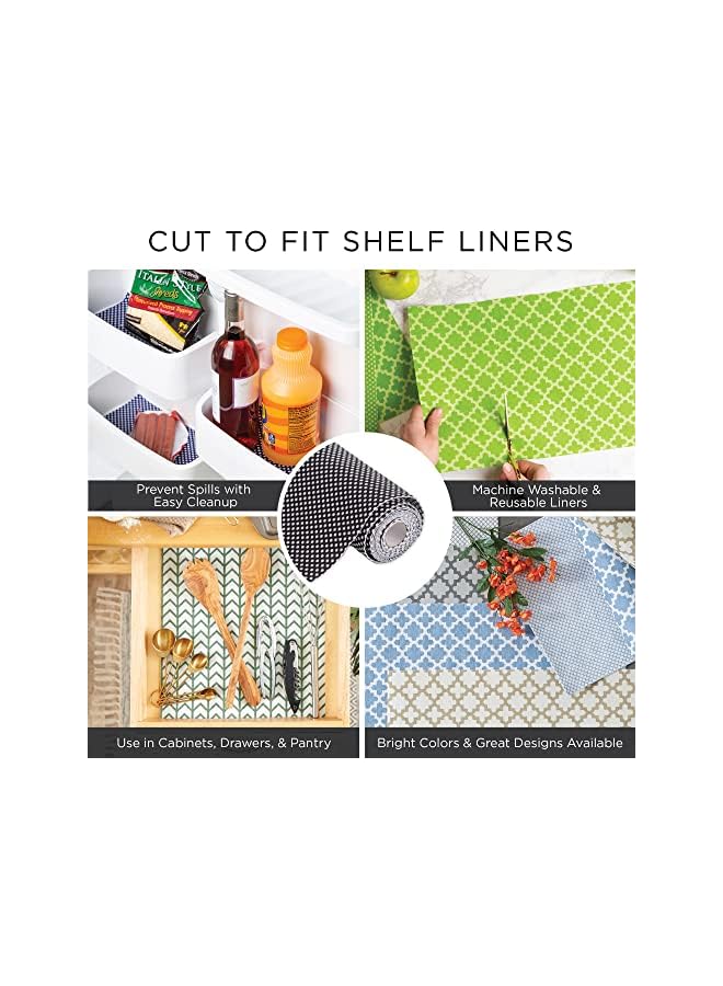 S-TOP Fridge & Shelf Liner Collection Non-Adhesive, Cut To Fit, Machine Washable, 12X20, Aqua Dahlia, 2 Piece - Image 4