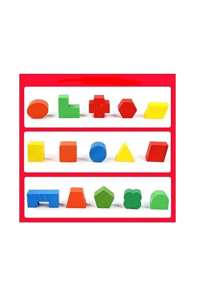Educational Wooden Toys for Kids Matching Shapes - Multicolor - Image 3
