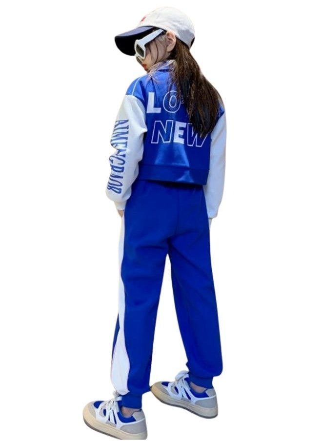 Mei Stylish - Girl's 2 Piece Outfit Long Sleeve Track Jacket and Long Pant Set - Image 1
