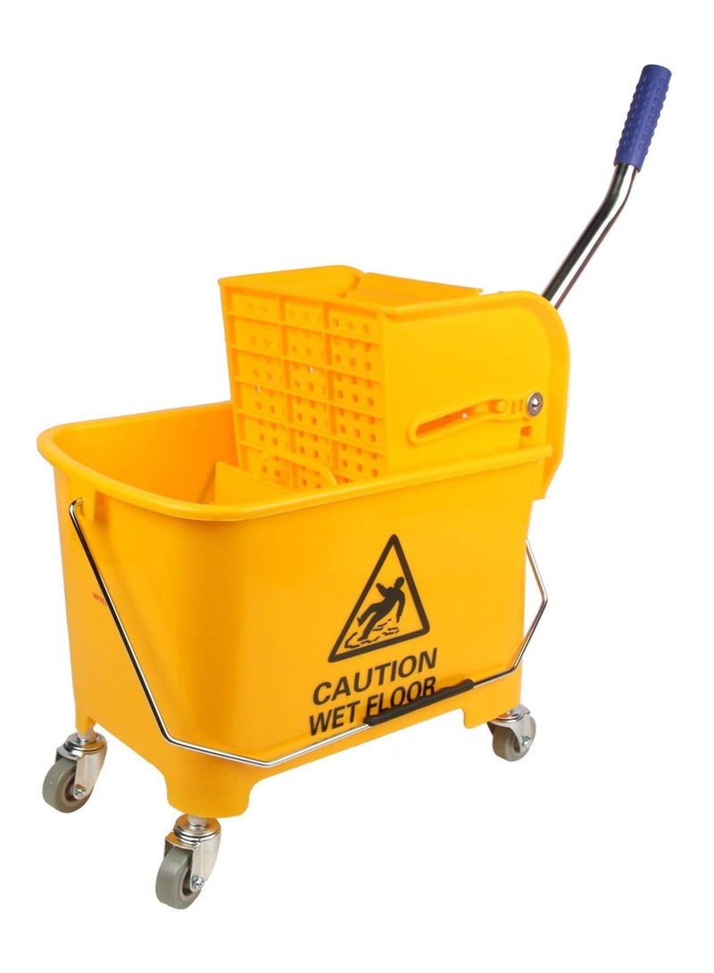 DubaiGallery Plastic Mini Mop Wringer Trolley (20 L, Yellow) - Image 3