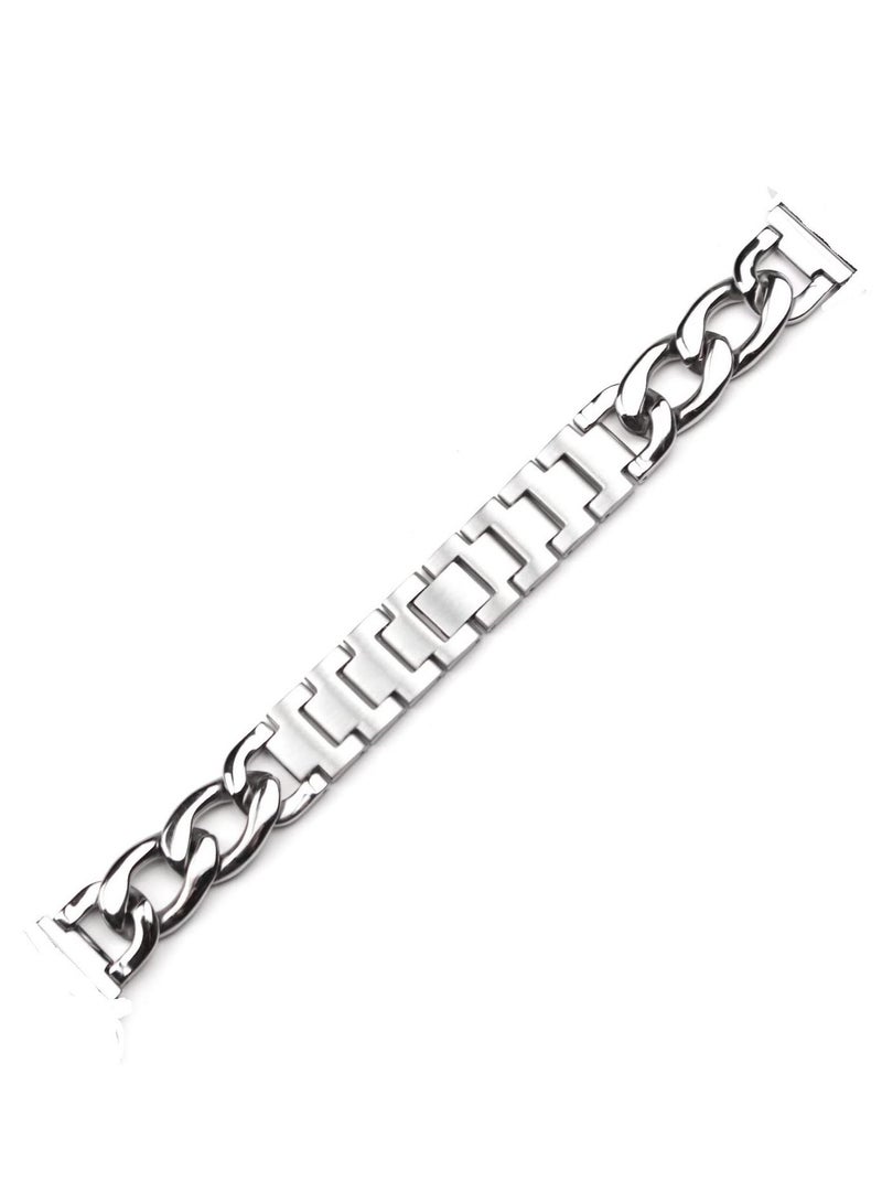Watch 22MM Cubana Link Strap For Huawei GT3 46 - GT2 46 - GT2 Pro - GT2E  Silver - Image 1