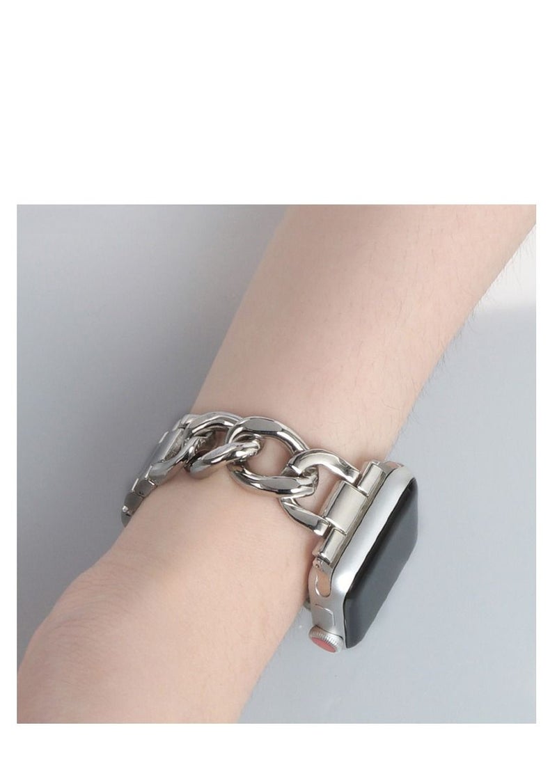 Watch 22MM Cubana Link Strap For Huawei GT3 46 - GT2 46 - GT2 Pro - GT2E  Silver - Image 2