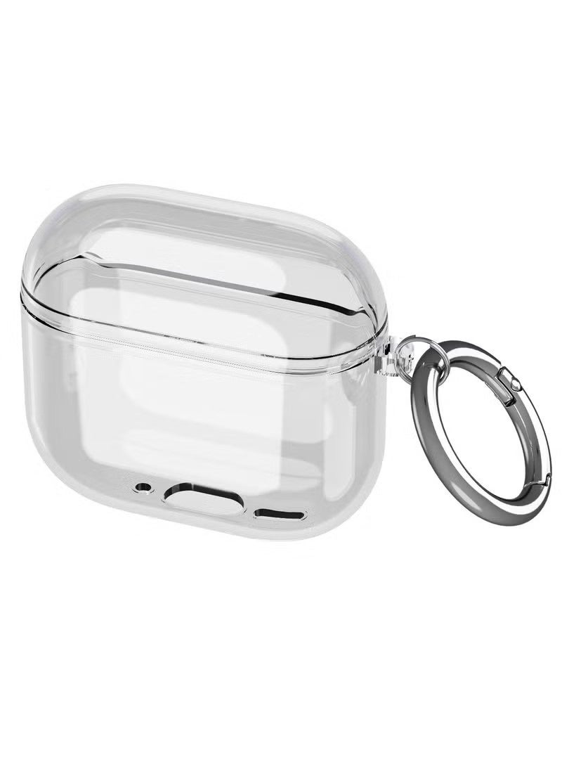 Clear Protect Case, Carabiner Included, Reduced Yellowing, Wireless Charging, Shock Resistant, Full Protection Earphone Protect Cover Compatible with Apple AirPods 4 - Image 1