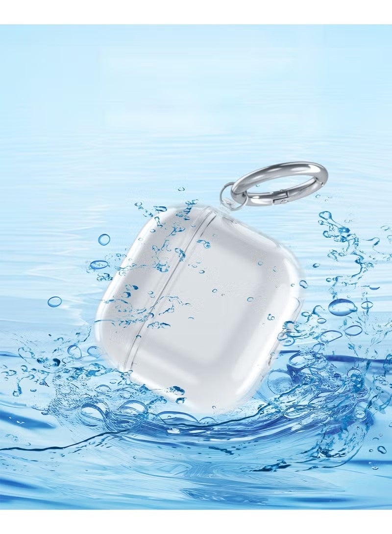 Clear Protect Case, Carabiner Included, Reduced Yellowing, Wireless Charging, Shock Resistant, Full Protection Earphone Protect Cover Compatible with Apple AirPods 4 - Image 5