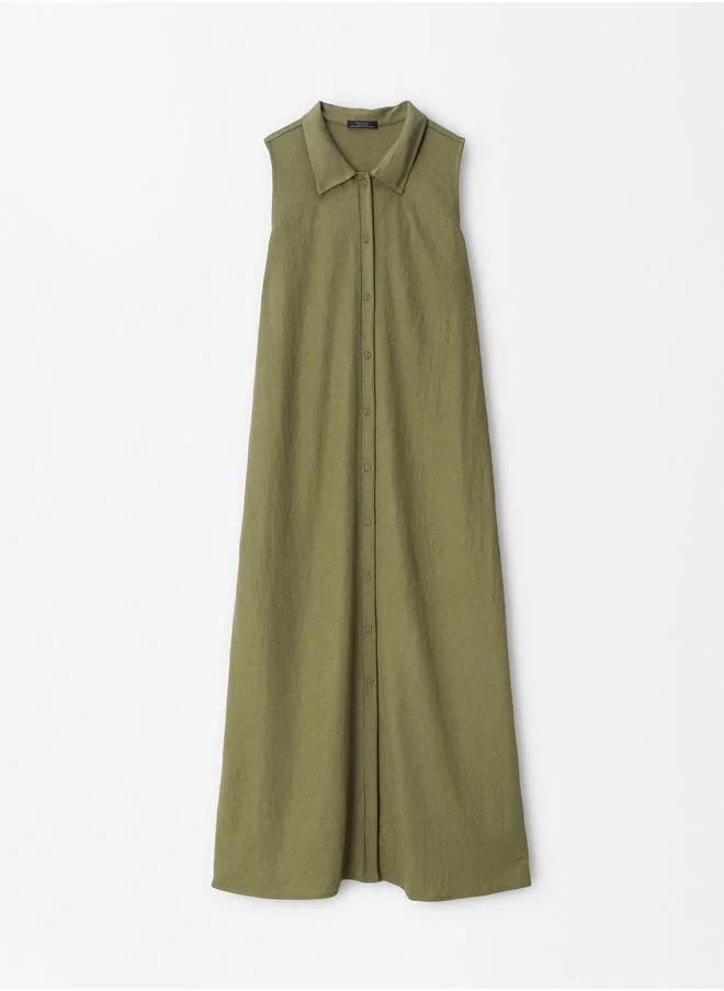 PARFOIS Sleeveless Button-Up Dress